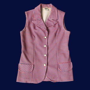 70s Vintage Red White & Blue Polyester Vest